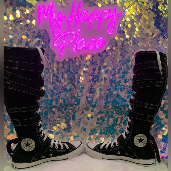 All Star Chuck Taylor Converse Knee High buckle sneakers. - Picture 12 of 17